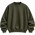 Plain Baggy Sweatshirt Olive Green