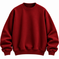 Plain Baggy Sweatshirt Red