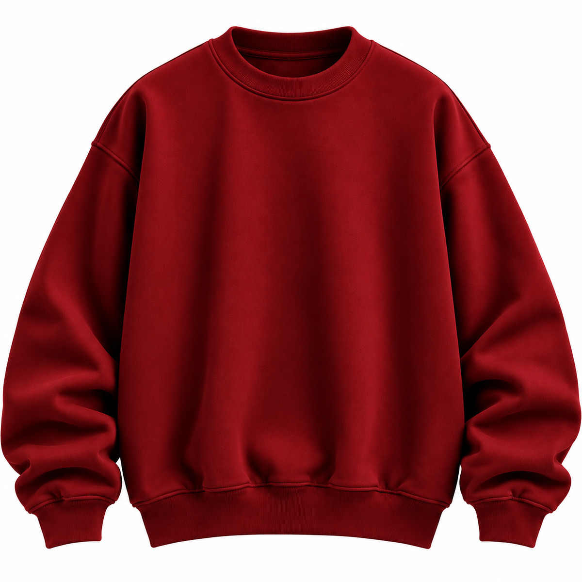 Plain Baggy Sweatshirt Red