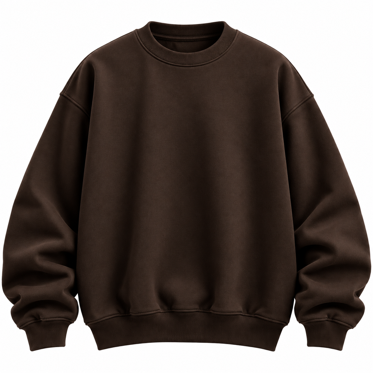 Plain Baggy Sweatshirt Brown