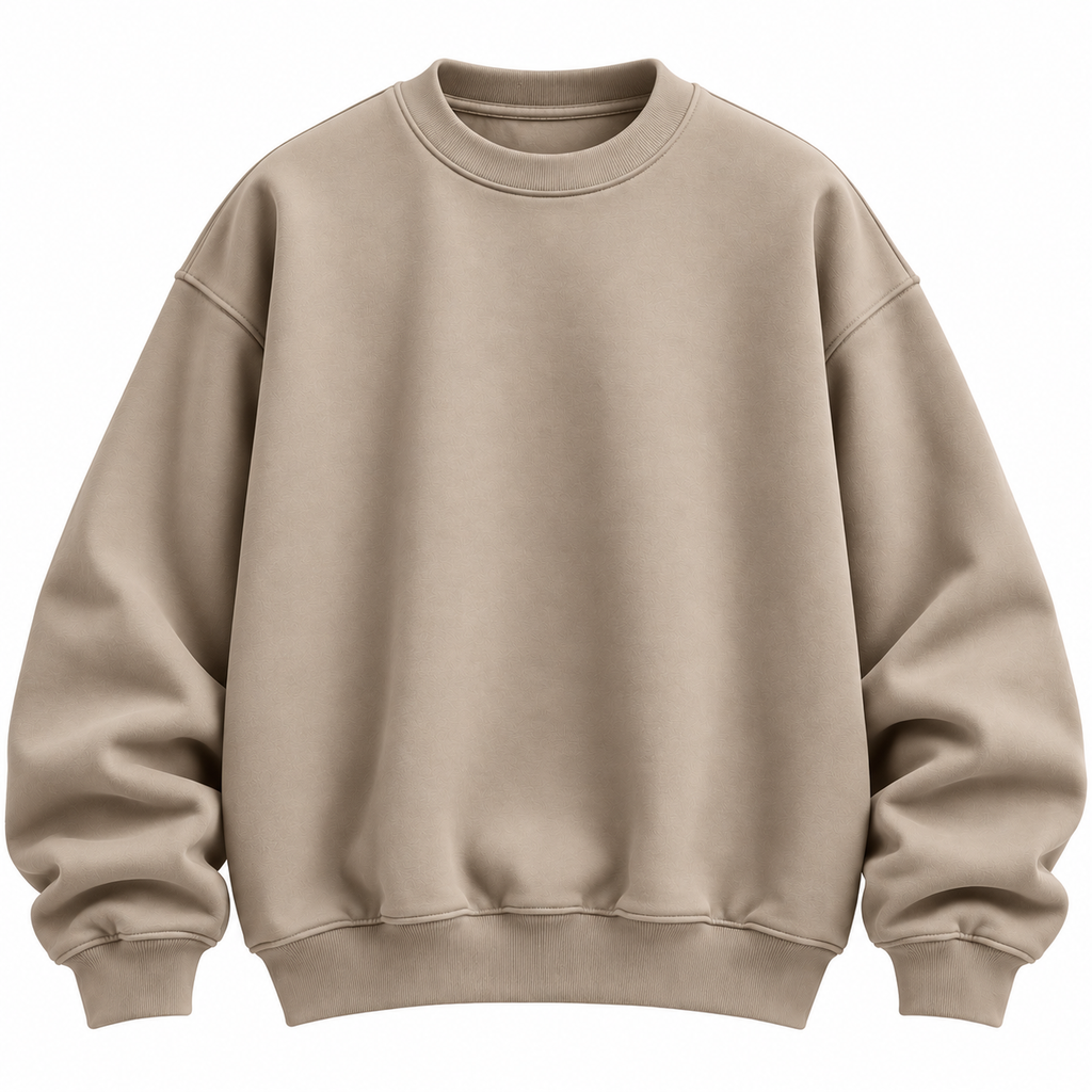 Plain Baggy Sweatshirt  Grey
