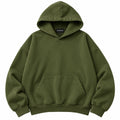 Olive Green Plain Hoodie