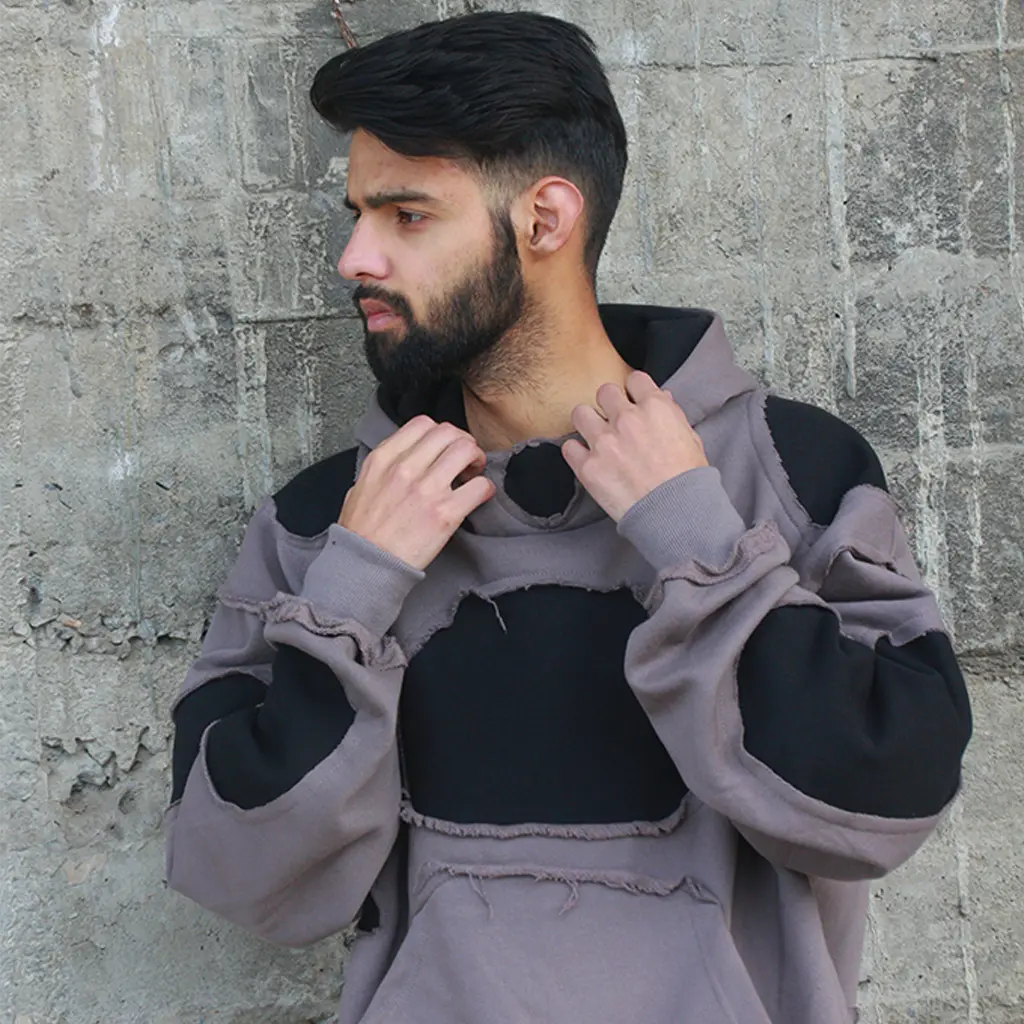 Armor Distressed Patchwork Hoodie – Unisex Streetwear (Copy)
