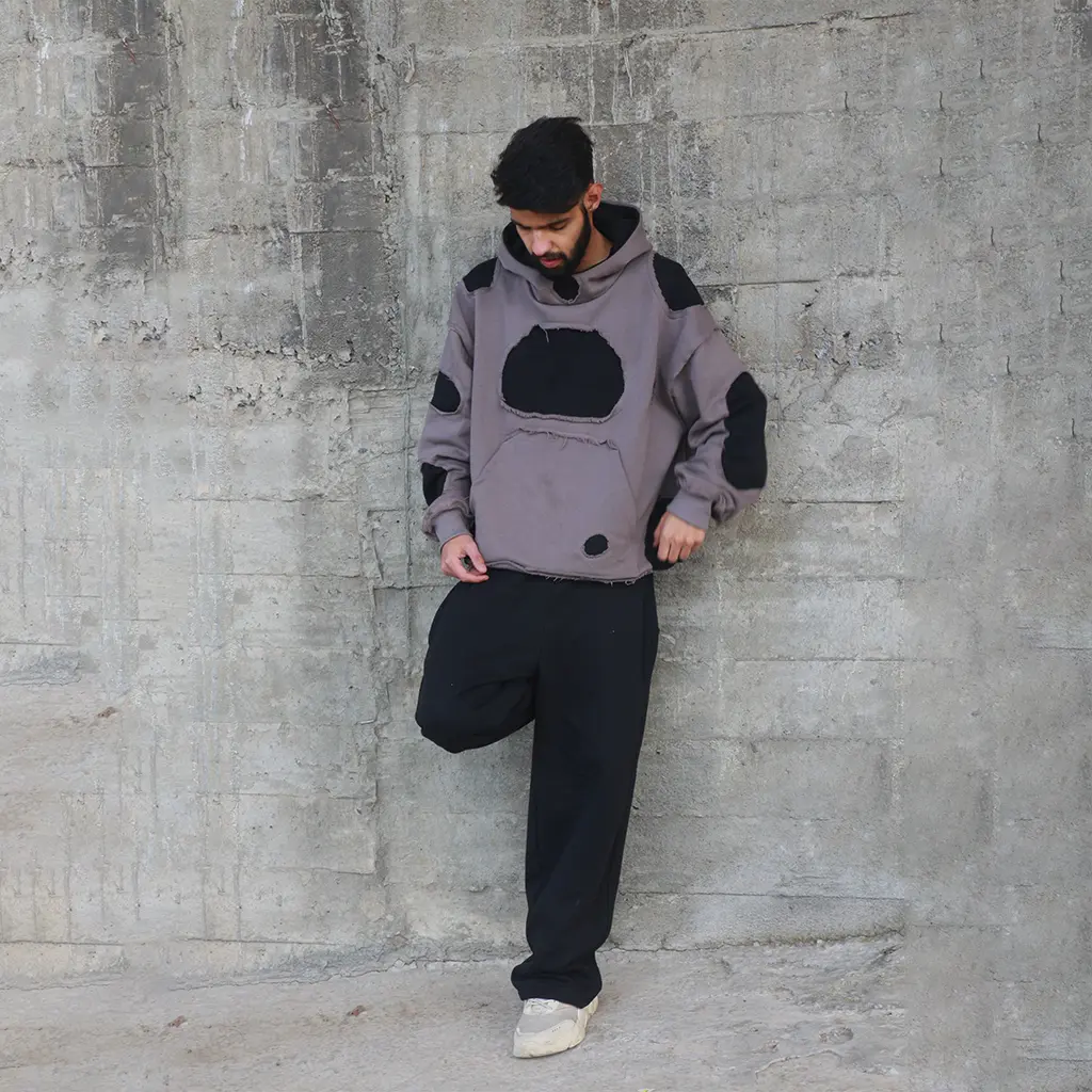 Armor Distressed Patchwork Hoodie – Unisex Streetwear (Copy)