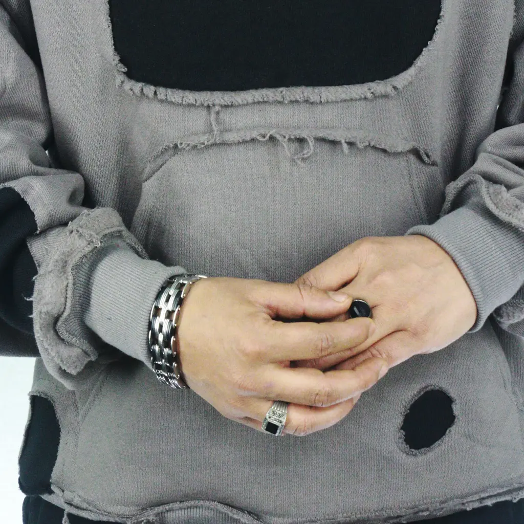 Armor Distressed Patchwork Hoodie – Unisex Streetwear